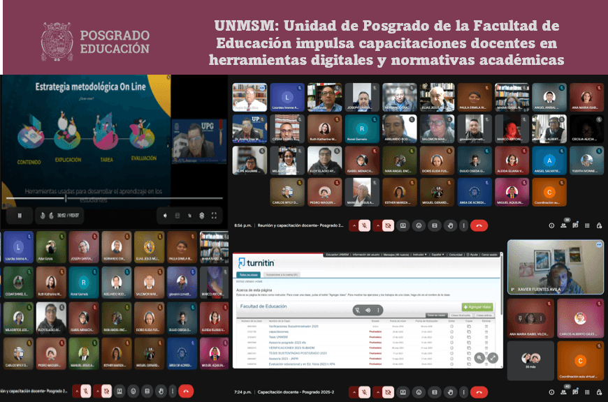 UNMSM: Unidad de Posgrado de la Facultad de Educación impulsa capacitaciones docentes en herramientas digitales y normativas académicas